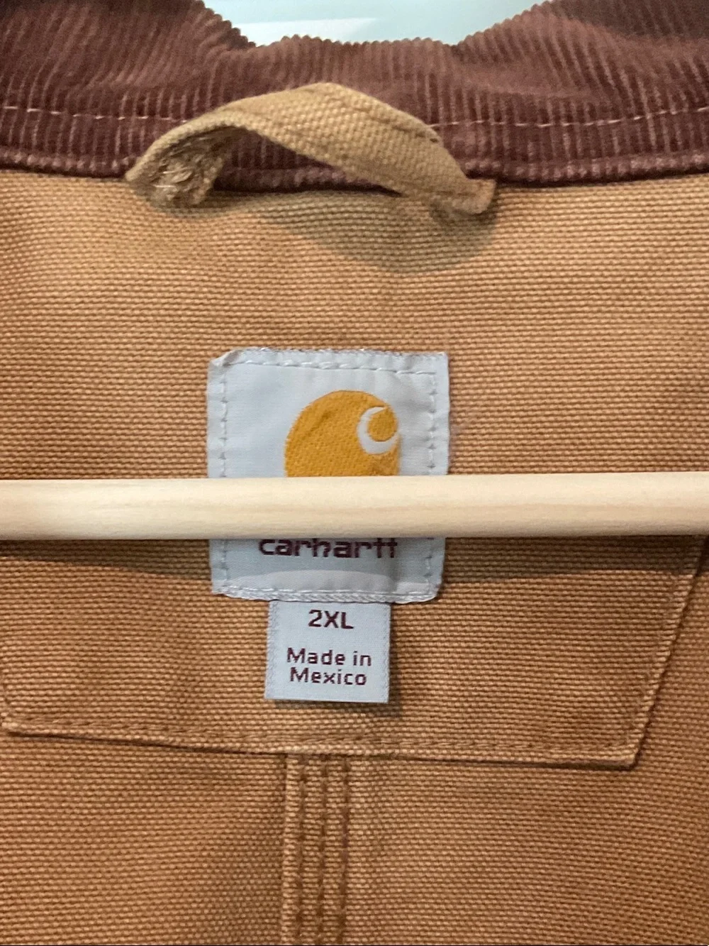 Carhartt Brown Canvas Work Jacket with UNC Logo - 2XL - Picture 3 of 5